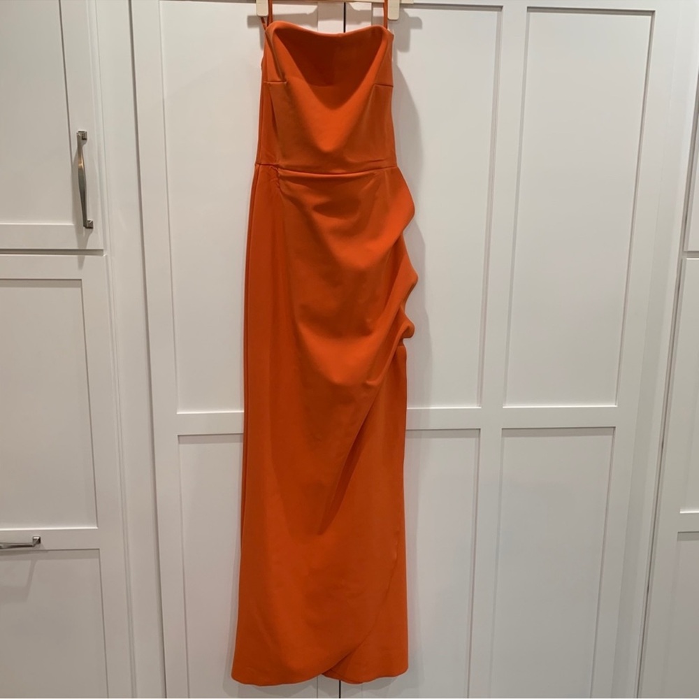 Chiara Boni Strapless Orange Dress